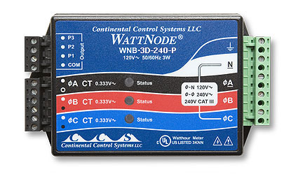 WattNode 208/240 VAC 3相制千瓦时变换器 T-WNB-3D-